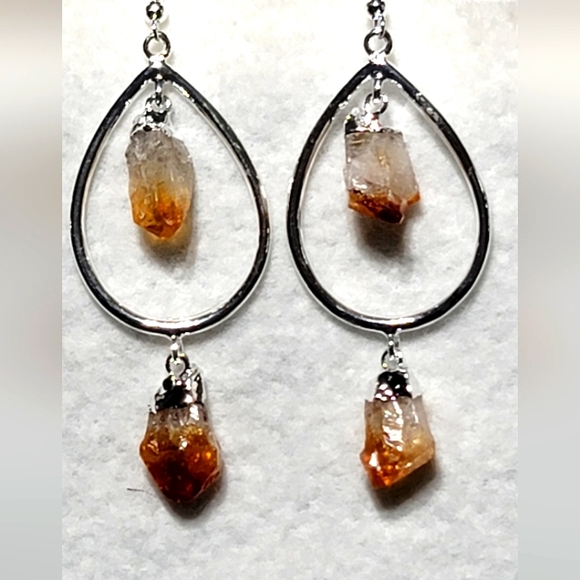 Brazilian  Citrine  Drop Earrings - Picture 2 of 4